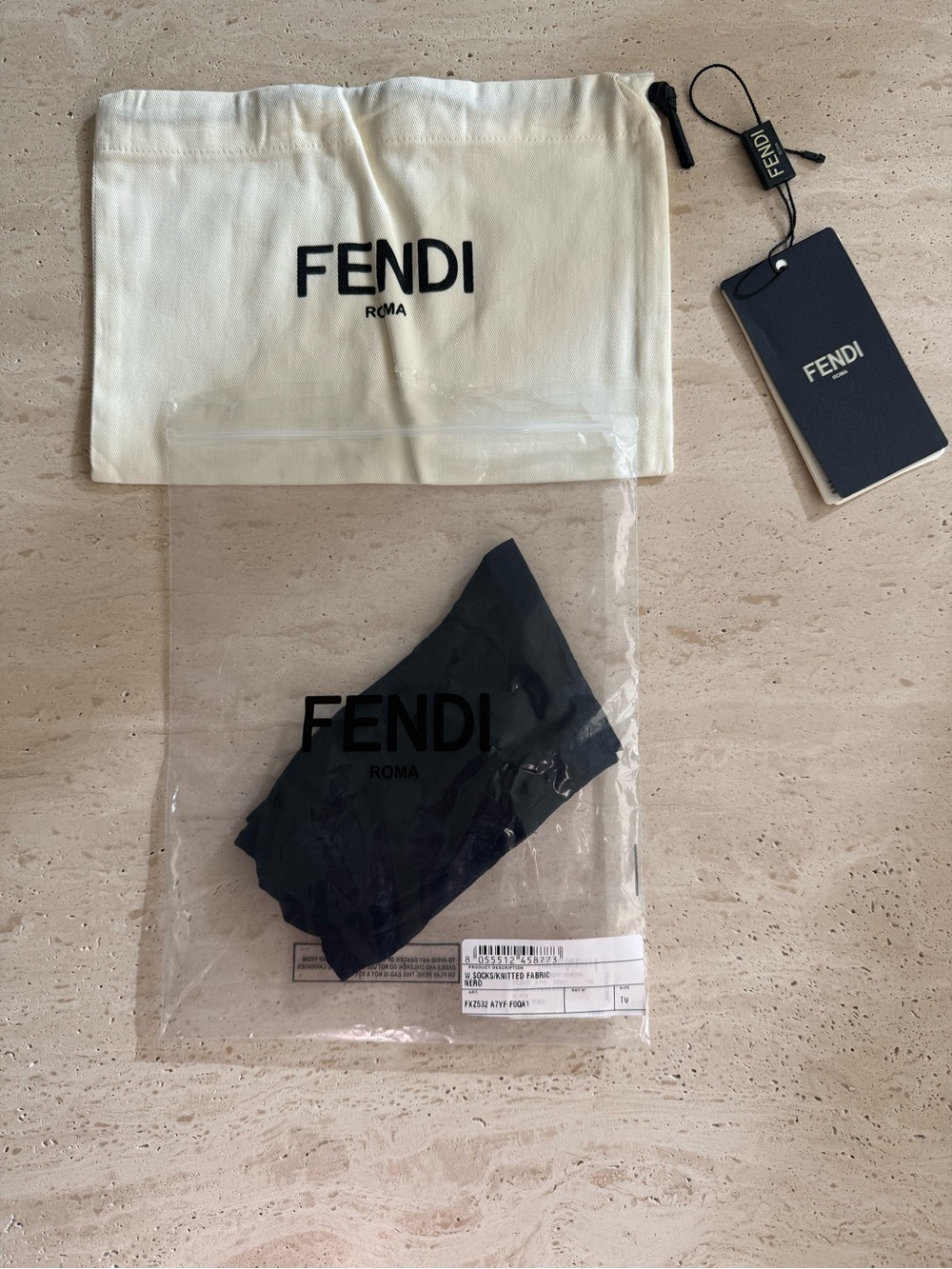 NWT FENDI  DOUBLE F LOGO CREW  SOCKS - Picture 5 of 12